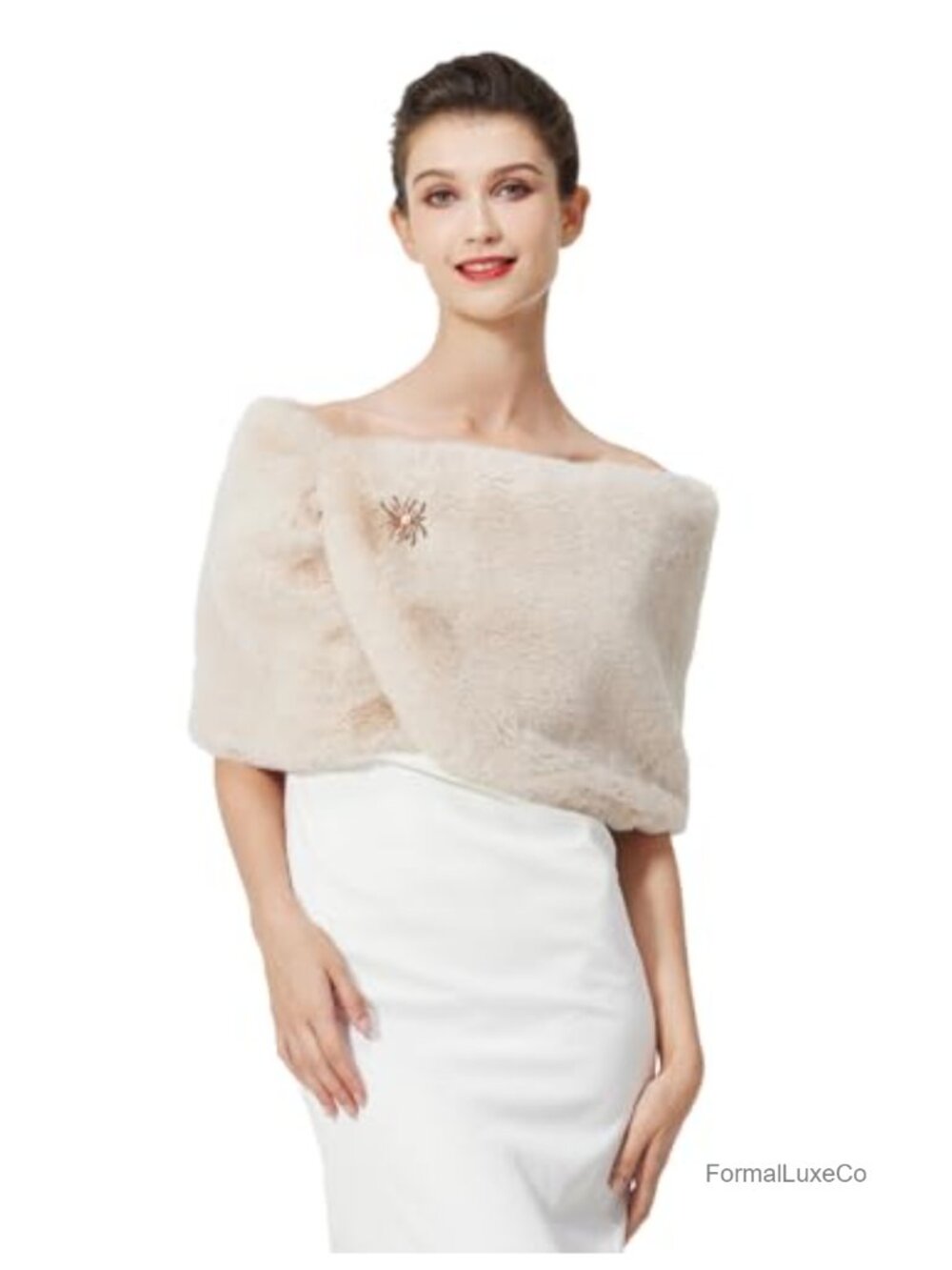 Faux Fur Shawl Wrap for Winter Wedding Party